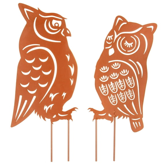 Homarden Metal Animal Yard Decor - Owl Shaped Garden Art For Outside | 2