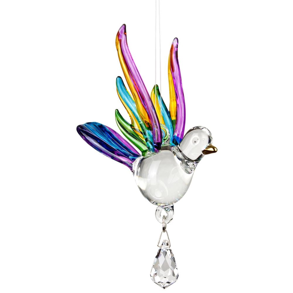 Peacock Seahorse Woodstock Chimes Rainbow Makers™ Collection Fantasy Glass™ Suncatcher