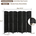 thumbnail image 7 of Dkelincs 6 Panel Room Divider Portable Folding Privacy Screen Wooden Partition Screen, Black, 7 of 7
