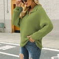 thumbnail image 6 of Honeeladyy Women's Casual Fashion Long-Sleeved Color Turn-down Sweater Loose Pullover Lapel Sweater, 6 of 9