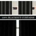 thumbnail image 4 of Jainmy Black 100% Blackout Velvet Curtains 90 Inches Long for Bedroom Living Room, Luxury Heavy Thick Thermal Insulated Back Tab Window Drapes,2 Panels,52"x90", 4 of 9