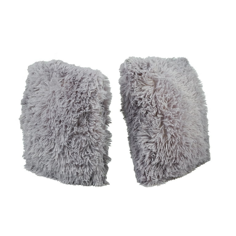 Moderne Elegance Set of 2 Shaggy Stylish Throw Pillows in Grey 14 x 2 x 14 Each Walmart