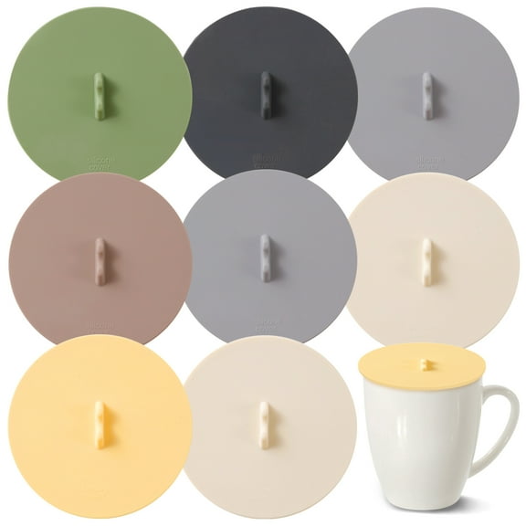 LELE LIFE 8Pack Silicone Lids for Cups, 3.9in/10cm Silicone Cup Covers for Drinks Reusable Mug lids Coffee Wine Glass Tea Cup Covers for Steeping