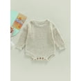 thumbnail image 2 of Bagilaanoe Newborn Baby Girl Boy Knit Rompers Long Sleeve Bodysuits 3M 6M 9M 12M 24M Infant Casual One Piece Short Jumpsuit, 2 of 9