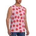 thumbnail image 2 of Kdxio Hand Drawn Strawberry for Men's Muscle T-shirt,Sleeveless for Workout Running Athletic Gym Lounge Casual, 2 of 7