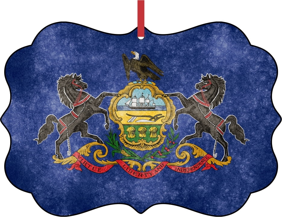 Pennsylvania State Flag Aluminum Semigloss Quality Aluminum Benelux Shaped Hanging Christmas Holiday Tree Ornament Made In The U S A Walmart Com Walmart Com