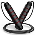 thumbnail image 2 of Cuerda para saltar, cable de acero con rodamientos, mangos de espuma, ajustable, para ejercicio en casa y gimnasio, 2 of 8