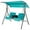Turquoise, variant on Costway 2-Person Canopy Porch Swing Padded Chair Cooler Bag Rotatable Tray Turquoise