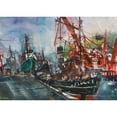 thumbnail image 3 of Mattern, Andreas 14x11 Black Modern Framed Museum Art Print Titled - Hamburg Harbour, 3 of 5