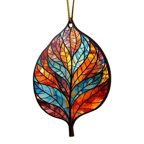 Acrylic Flat Printing Leaves Christmas Decorations Christmas Tree Decorations Hanging Pendants