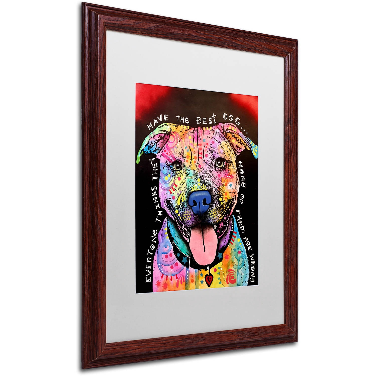 Trademark Fine Art "Best Dog" Canvas Art by Dean Russo, White Matte, Wood Frame