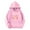 Pink, variant on WOYY Toddler Girl's Casual Hoodie Heart Print Pullover Hooded Sweatshirt with Pockets