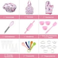 thumbnail image 2 of Gleamkid Complete Kids Cooking and Baking Set, 27 Pcs Aprons for Girls, Chef Hat, Mitt & Utensil to Dress up Chef Costume Career Role Play for 3-7 Years Girls, Plastic, 2 of 6