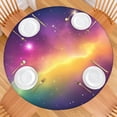thumbnail image 2 of Colorful Tie Dye Nebula Pattern Round Fitted Tablecloth with Elastic Edge,Dining Table Cover Waterproof,Outdoor Round Tablecloth for Camping,Dining,Indoor and Outdoor, 2 of 7
