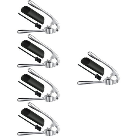 

5 Sets of Manual Garlic Press Zinc Alloy Garlic Mincer Multifunctional Garlic Masher Clip