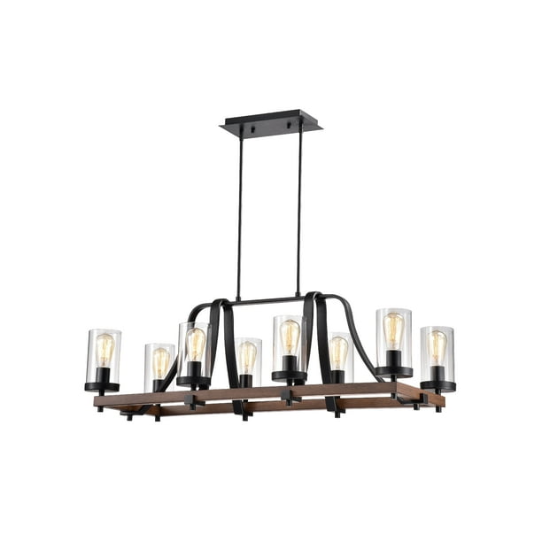Warehouse Of Tel Chandelier 8 Lights Black Iron Finish Com Warehouse Of Tel Chandelier, Black Metal Chandelier With Shades
