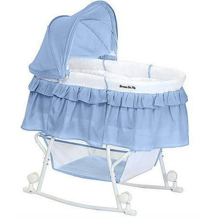 Dream On Me Lacy Portable 2-in-1 Bassinet and Cradle, Serenity, For baby
