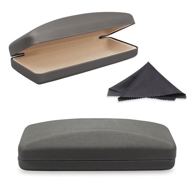 Funda para gafas SMARTTOP de piel sintética rígida (gris)