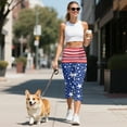 thumbnail image 5 of HELLHERO American Flag Printed Capri Leggings for Women Tummy Control Yoga Leggings Athletic Yoga Pants Capris with Pockets, M, 5 of 7