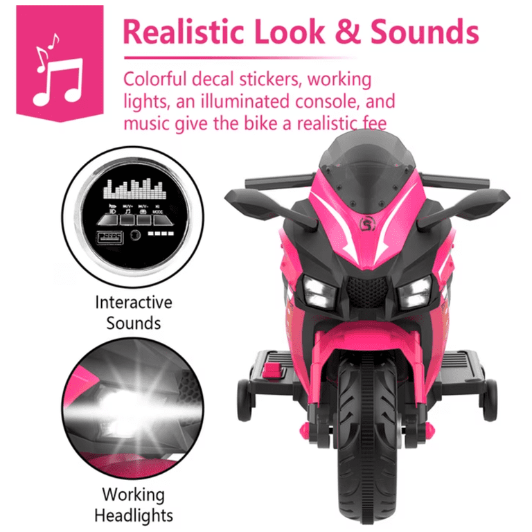 ZOGYMOZ 12V Electric Ride on Motorcycle Kids Motorcycle with