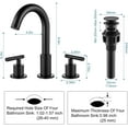 CES Matte Black Bathroom Faucet 3 Hole, 8 Inch Bathroom Sink Faucet