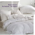 thumbnail image 4 of Simple&Opulence 100% Linen Stone Washed Euro Sham with Ruffle 26x26 Inch Pillow Cover Set of 2, Home Decoration Pillow, Soft and Breathable, White, 4 of 6