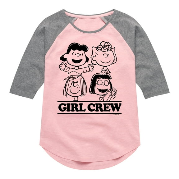Peanuts - Girl Crew - Toddler And Youth Girls Raglan Graphic T-Shirt