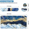 thumbnail image 3 of 4-in-1 Large Gaming Mouse Pad, Keyboard Wrist Rest Pad & Wrist Support Mousepad Set, Extended Desk Pad Waterproof Desk Mat for Home Office Study Game - Blue Gold Marble, 3 of 6