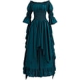 thumbnail image 1 of Vestido largo estilo corte de cintura con diseño de corte medieval para Halloween, 1 of 6