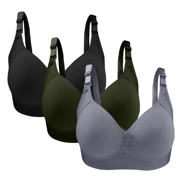 Birdeem Bras for Women 3Pc Womans Large Size Solid Color without Steel Ring Gathering Comfortable Bras Daily Bra