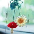 thumbnail image 2 of QJUHUNG Crochet Mushroom Rearview Mirror Accessory  Swinging Mushroom Car Hanging Ornament  Handmade Plant Car Mirror Hanging Ornament  Cute Lady Car Accessory Interior Car Decoration Bag, 2 of 6