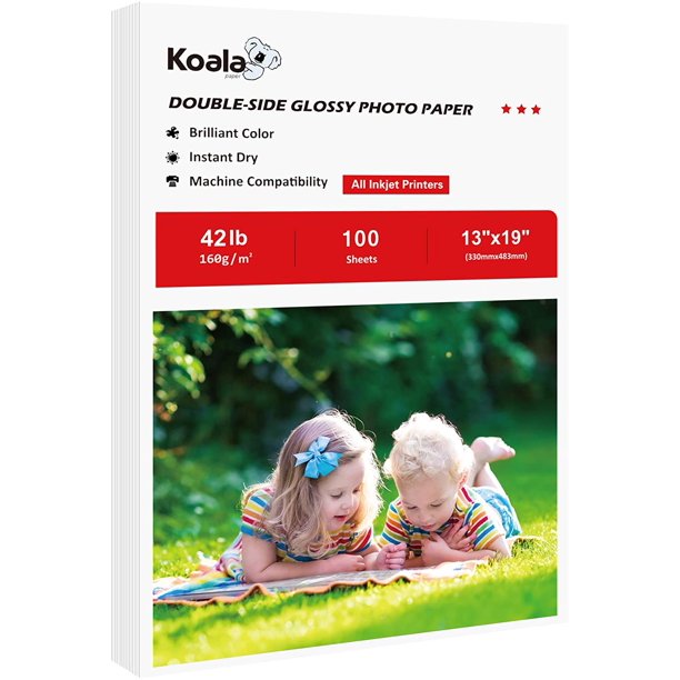 Koala Inkjet Photo Paper Double Sided Glossy 13X19 inches 100 Sheets