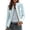 Blue, variant on Women's Solid Color Stand Collar Full Zip Long Sleeve Napoleon Military Jacket Lined Outerwear With Pockets