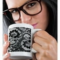 thumbnail image 2 of 3drose, Sassy Black and White Lace Print Perfect for Bachelorette or Lingerie Parties, 11oz Magic Transforming Mug, 2 of 7