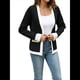 thumbnail image 1 of Suéter Tipo Cárdigan Abierto con Ribete para Mujer, Cárdigan de Punto de Larga, Informal, para Otoño e Invierno Negro XL, 1 of 10