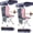 USA Flag, variant on Foldable Camping Chair with Shade Canopy, Portable Outdoor Beach Chair with 2 Cup Holders & Storage Pocket, Durable 600D Oxford Fabric, Supports 265 lbs Black