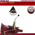 thumbnail image 1 of American Shifter  C4 Shifter Kit Chrome 8 in. Trim Kit Push Button Black Boot Billet Knob for ECFA2, 1 of 1