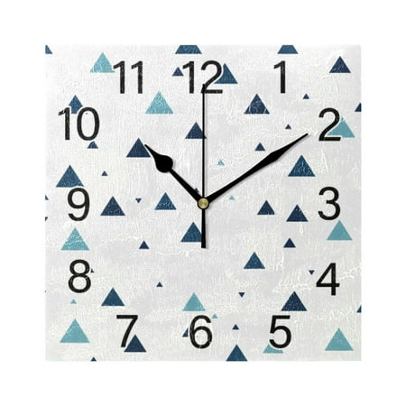 Ryvnso Geometric Wall Clock Square Silent Non-Ticking Battery Operated 7.78