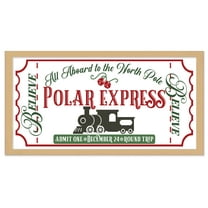 HO HO HO 9.5" x 21.5" Framed Christmas Wall Decor Art Print Sign Poster in a Natural Wooden Frame