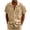 I-517 Khaki, variant on Black Striped Basic Brunch Tshirts for Man Summer Fall Short Sleeve Collared Turtleneck Neck Faux Linen Tops Shirt Man Button 2026 Clothes Trendy Y2K XL
