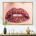 thumbnail image 2 of Designart 'Close-Up Of Girl Lips With Sequins' Modern Framed Canvas Wall Art Print, 2 of 5