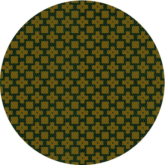 Ahgly Company Machine Washable Indoor Round Transitional Oak Brown Area Rugs, 8' Round