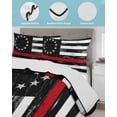 thumbnail image 3 of Twin Quilt Bedding Set, Red American Flag Reversible Summer Quilt 3 Pieces, Vintage USA Flag Stars Lightweight Bedspreads Coverlets with 2 Pillow Shams for All Seasons, 3 of 5