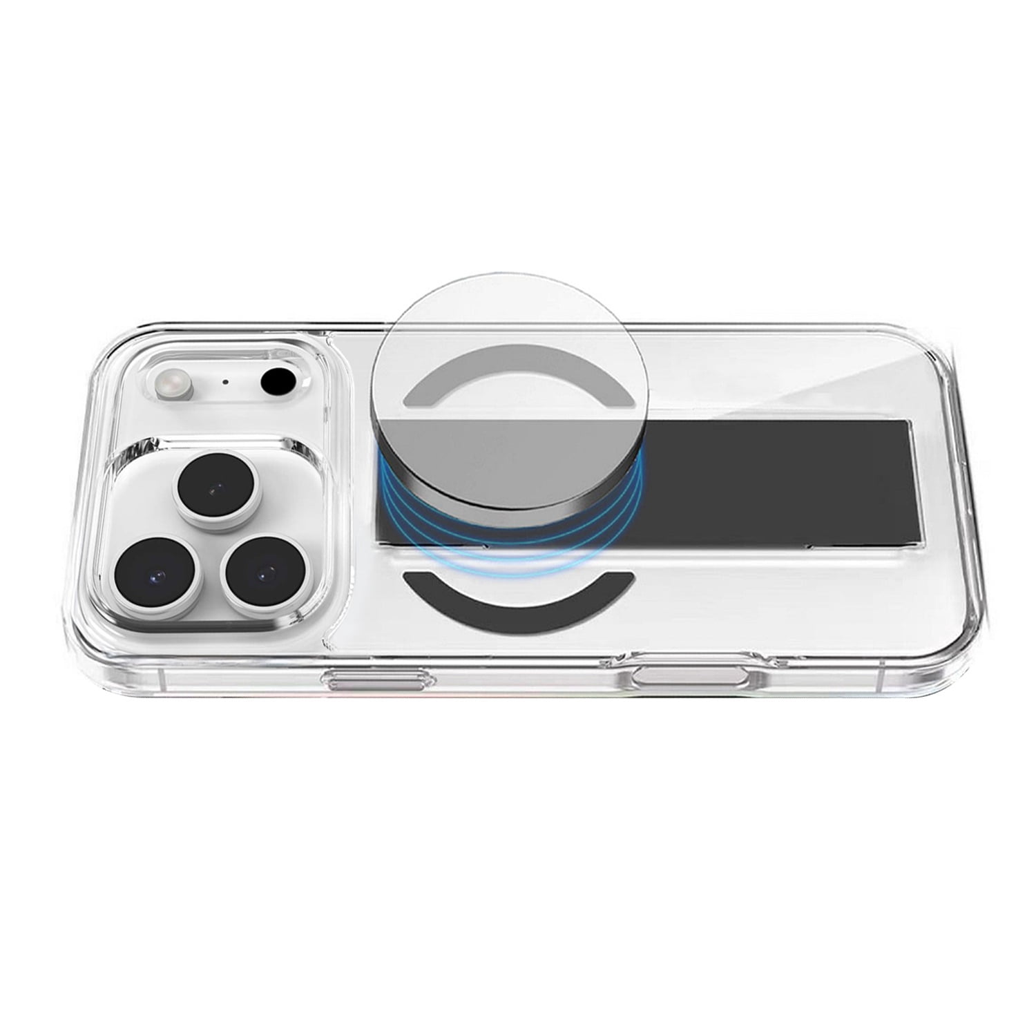Transparent Hard Back Case with MagGrip for iPhone 17 Pro Max - Black