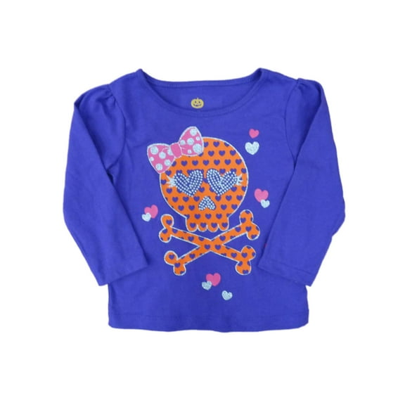 Happy Halloween Infant & Toddler Girls Purple Skull T-shirt Heart Tee Shirt 24m