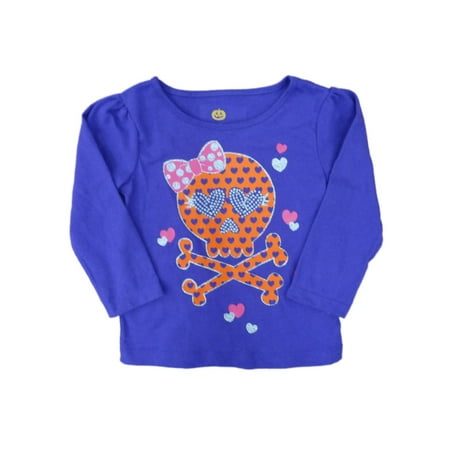 

Happy Halloween Infant & Toddler Girls Purple Skull T-shirt Heart Tee Shirt 18m