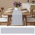thumbnail image 2 of Table Runner Blue Stripe Table Runners Vertical Striped Cotton Linen Dresser Scarf Kitchen Dining Table Decor for Home Dinner Party Decor 13x72 Inch, 2 of 9