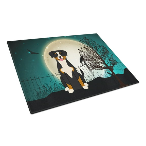 Caroline's Treasures Halloween Scary Entlebucher Glass Cutting Board Large