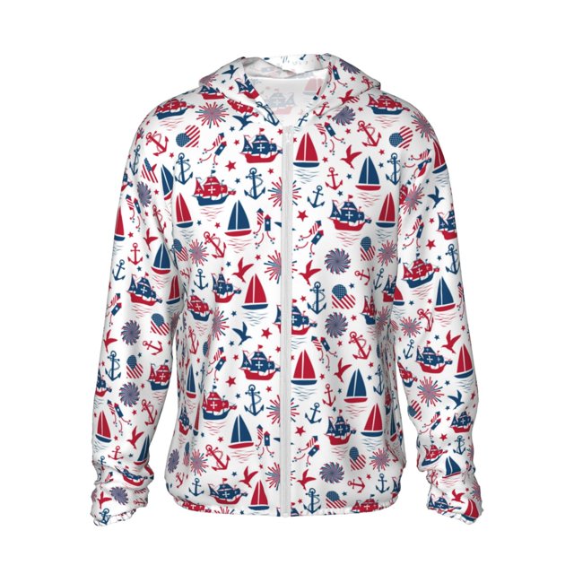 Balery Happy Columbus Day Sudadera ligera de manga larga con capucha y protección solar UPF 50+ para hombre y mujer, ideal para pesca y running-XX-Large