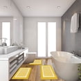 thumbnail image 2 of Juego de alfombras de baño Pauwer de 3 piezas con contorno en U, alfombrillas de baño absorbentes de microfibra de felpa, alfombras de baño antideslizantes, lavables a máquina, peludas, amarillas, 2 of 6